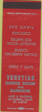 Matchbook Cover - Venetian Restaurant Altadena CA