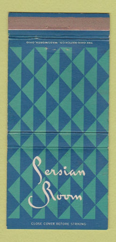 Matchbook Cover - Persian Room Plaza Hotel New York City WEAR #3 30 Strike