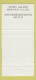 Matchbook Cover - Chester Valley Golf Club Malvern PA 30 Strike