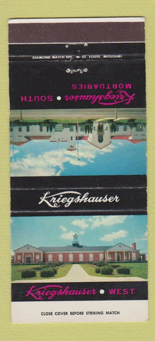 Matchbook Cover - Kriegshauser Mortuary St Louis MO 30 Strike