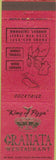 Matchbook Cover - Granata Restaurant Berkeley CA Pizza red