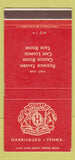 Matchbook Cover - Hotel Harrisburger Harrisburg PA WEAR 30 Strike