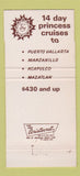 Matchbook Cover - Princess Cruises Los Angeles CA 30 Strike