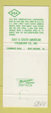 Matchbook Cover - Sulf and South American Steamship Company 30 Strike
