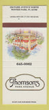 Matchbook Cover - Thoomson's Park Avenue Winter Park FL 30 Strike