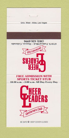 Matchbook Cover - Cheerleaders Strip Club Denver Colorado girlie 30 Strike