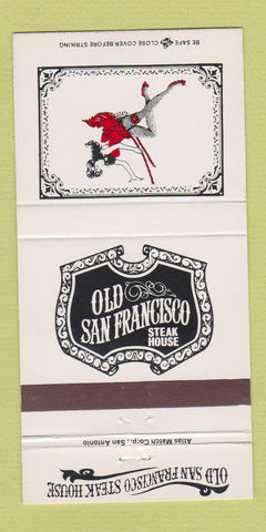 Matchbook Cover - San Francisco Steak House girlie Austin Dallas TX 30 Strike