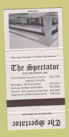 Matchbook Cover - The Spectator Hamilton ON 30 Strike