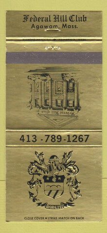 Matchbook Cover - Federal Hill Club Agawam MA 30 Strike