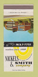 Matchbook Cover - Nickels and Smith Minneapolis MN Real Estate 30 Strike