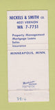 Matchbook Cover - Nickels and Smith Minneapolis MN Real Estate 30 Strike