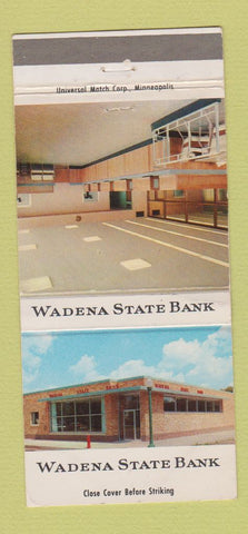 Matchbook Cover - Wadena State Bank MN 30 Strike