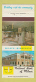 Matchbook Cover - National Bank of Milaca MN 30 Strike