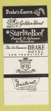 Matchbook Cover - Sir Francis Drake Hotel San Francisco CA 30 Strike