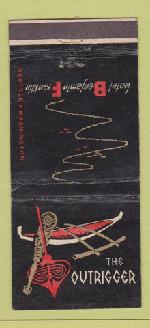 Matchbook Cover - Hotel Benjamin Franklin Seattle WA Outrigger 21 Strike Feature