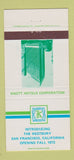 Matchbook Cover - Westbury Hotel San Francisco CA 1972 30 Strike