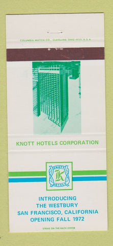 Matchbook Cover - Westbury Hotel San Francisco CA 1972 30 Strike