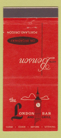Matchbook Cover - Hotel Benson Portland OR London Bar 30 Stick