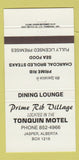 Matchbook Cover - Prime Rib Village Tonquin Motel Jasper AB 30 Strike