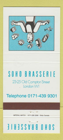 Matchbook Cover - Soho Brasserie London UK England 30 Strike