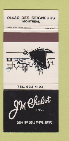 Matchbook Cover - Jm Chabot Ship Supply Montreal QC 30 Strike
