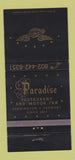 Matchbook Cover - Paradise Restaurant Bennington VT 30 Strike