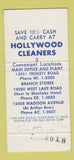 Matchbook Cover - Hollywood Cleaners Cleveland OH 30 Strike