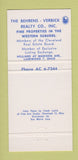 Matchbook Cover - Behrens Verbick Real Estate Lakewood OH 30 Strike