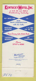 Matchbook Cover - Kentucky Motel Prestonburg KY 30 Strike