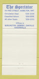 Matchbook Cover - Hamilton Spectator Newspaper ON 30 Strike