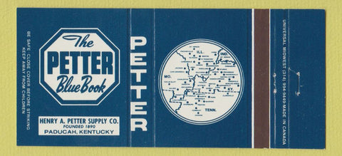 Matchbook Cover - Petter Blue Book Catalog Paducah KY 30 Strike