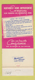 Matchbook Cover - Northwest Home Improvement Minneapolis MN WEAR 30 Strike