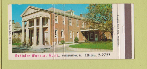 Matchbook Cover - Schisler Funeral Home Northampton PA 30 Strike