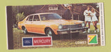 Matchbook Cover - 1974 Ford Mercury Comet Dunnville ON 30 Strike