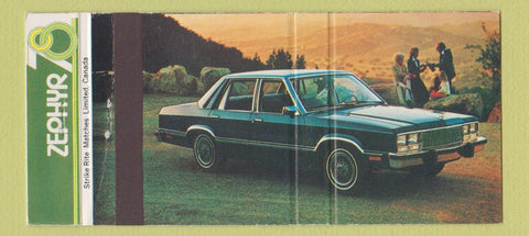 Matchbook Cover - 1978 Zephyr Manning Mercury North Battleford SK 30 Strike