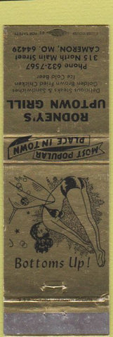 Matchbook Cover - Rodney's Uptown Grill Cameron MO girlie