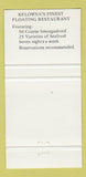 Matchbook Cover - Fintry Queen Restaurant Kelowna BC 30 Strike