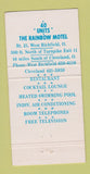 Matchbook Cover - Rainbow Motel West Richfield OH #2 30 Strike