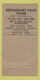 Matchbook Cover - Restaurant & Salle Tache Montmagny QC WEAR 30 Strike