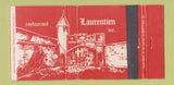 Matchbook Cover - Restaurant Laaurentien Carre D'Youville QC 30 Strike