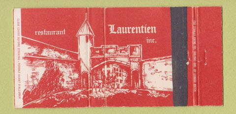 Matchbook Cover - Restaurant Laaurentien Carre D'Youville QC 30 Strike