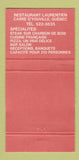 Matchbook Cover - Restaurant Laaurentien Carre D'Youville QC 30 Strike