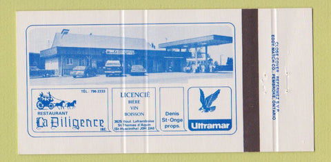 Matchbook Cover - Restaurant La Diligence St Hyacinthe QC 30 Strike