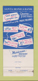 Matchbook Cover - Santa Monica Bank CA 30 Strike