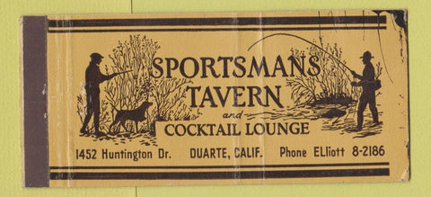 Matchbook Cover - Sportsmans Tavern Duarte CA 30 Strike