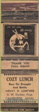 Matchbook Cover - Cozy Lunch Cambridge MN girlie WORN