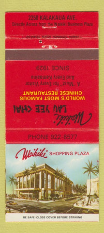 Matchbook Cover - Lau Yee Chai Chinese Restaurant Waikiki Hawaii 30 Strike