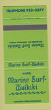 Matchbook Cover - Marine Surf Waikiki Hawaii 30 Strike