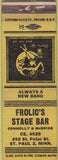 Matchbook Cover - Frolic's Stage Bar ST Paul MN girlie WORN