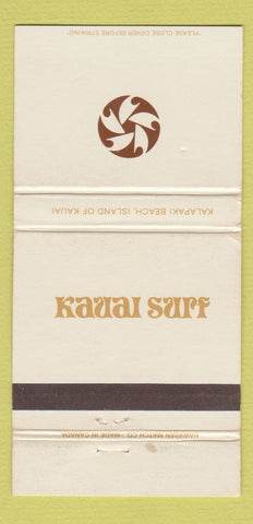 Matchbook Cover - Kauai Surf Hotel Hawaii WEAR 30 Strike